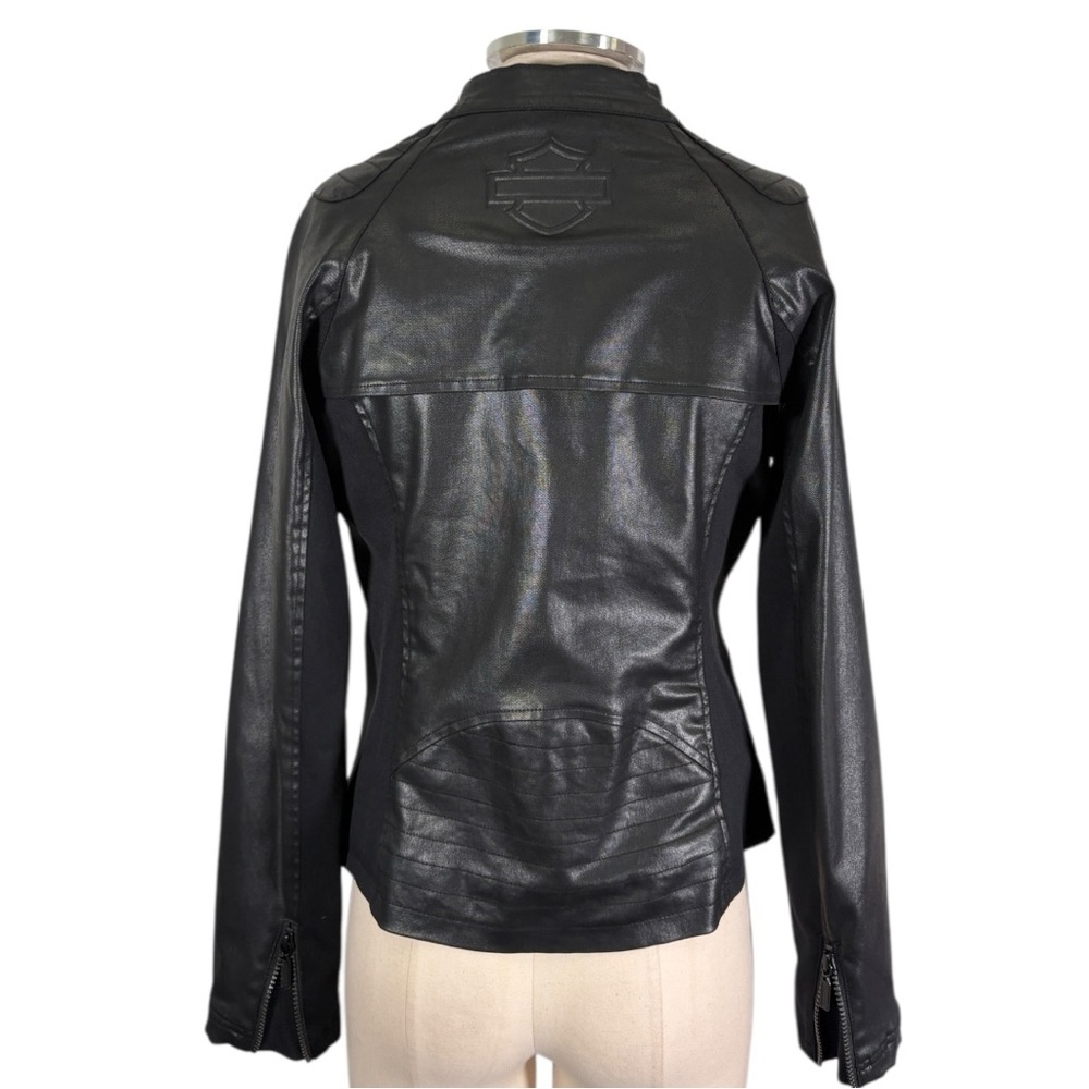 Harley Davidson Leather Moto Biker Jacket Size Medium - Picture 4 of 11